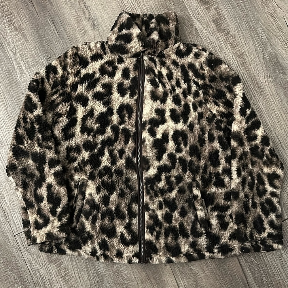 Members Mark Leopard Print Zip-up Jacket